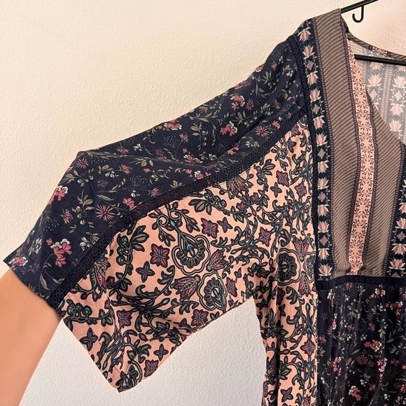 Bass Pro Shops Bob Timberlake Pink Blue Floral Lace Boho Tunic Rayon Dress XXL - Picture 3 of 15